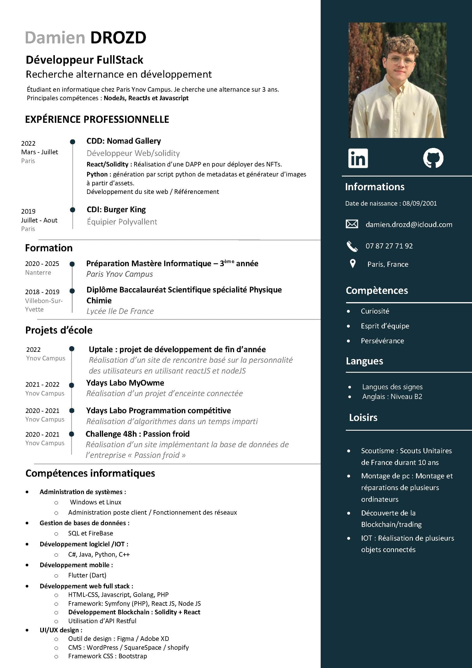 CV Damien Drozd